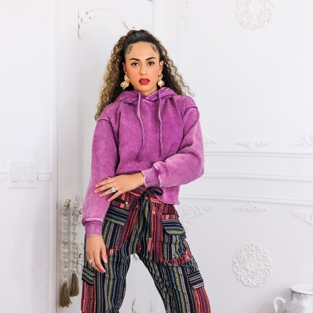 Purple Women's Hoodie Sweater - Picture 4 of 4